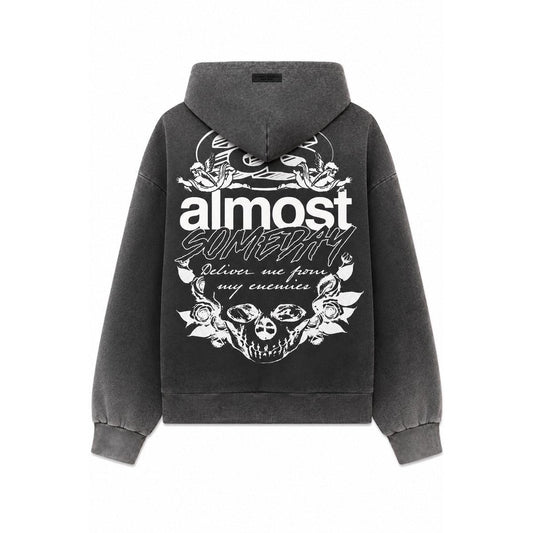 Almost Someday | Enemies Zip Up Hoodie - Black Wash