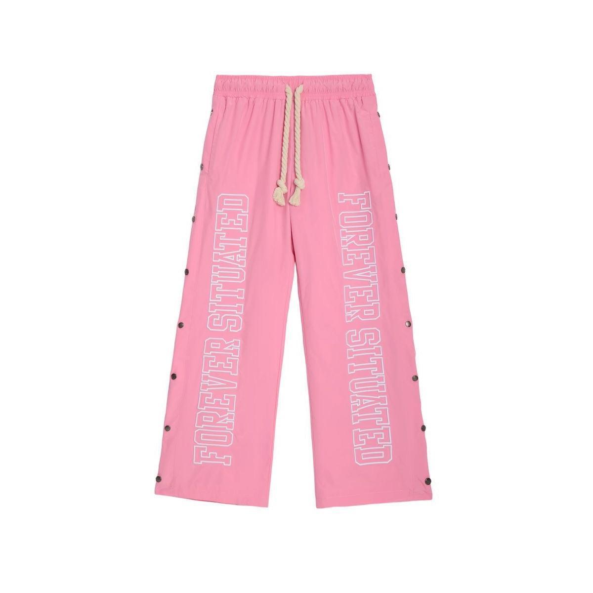 Forever Situated | Nylon Track Pants - Pink