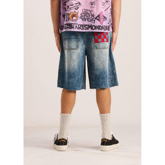 Diet Starts Monday | Doodle Denim Jorts - Indigo