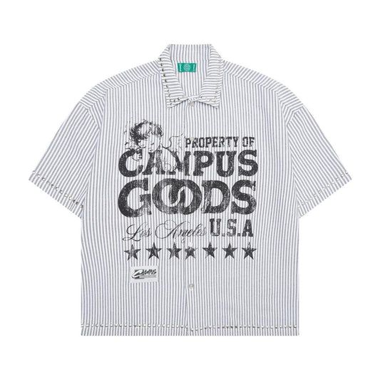 Campus | Seraph Stripe Button-Up - Black