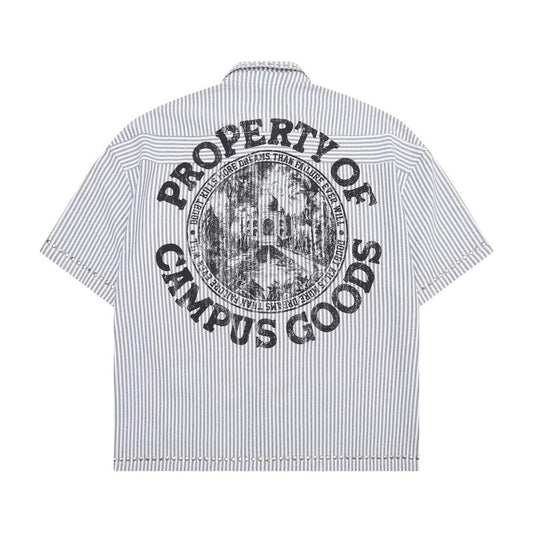 Campus | Seraph Stripe Button-Up - Black