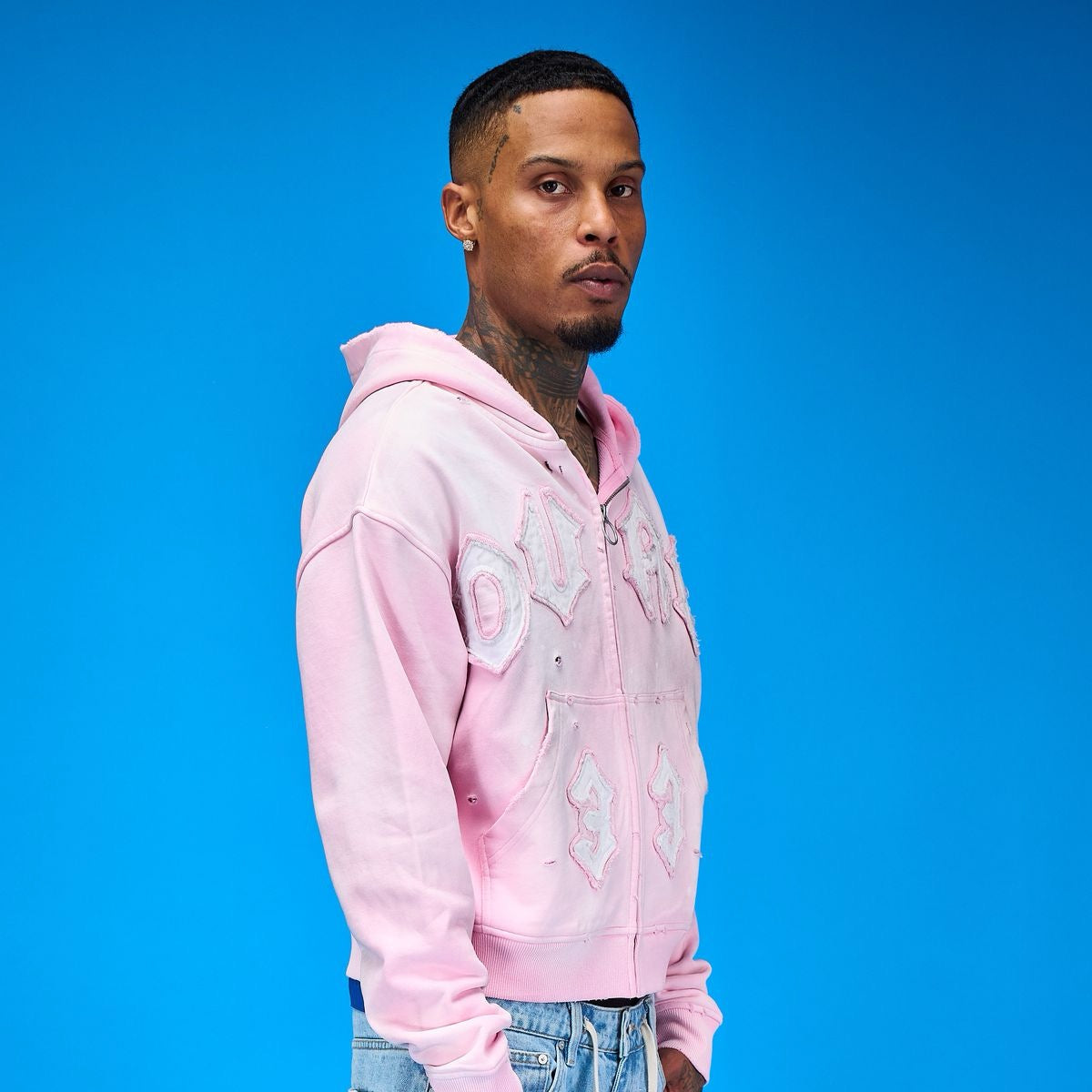 Duaa | 33 Pink Zip Up Hoodie - Pink