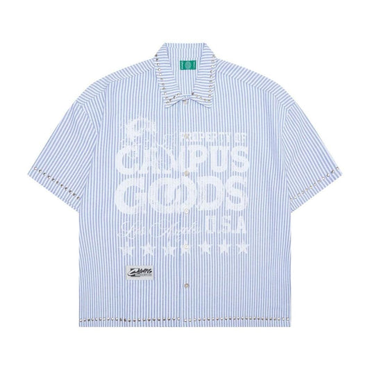 Campus | Seraph Stripe Button-Up - Blue