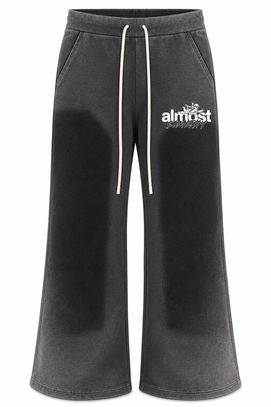Almost Someday | Enemies Flare Sweatpants - Black Wash