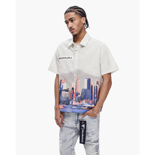 Valabasas | Leave Town Pin-Striped - White