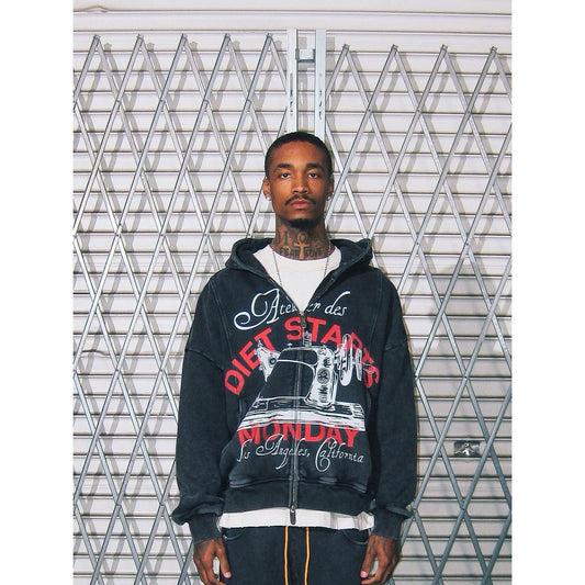 Diet Starts Monday | Atelier Zip Up Hoodie - Vintage Black