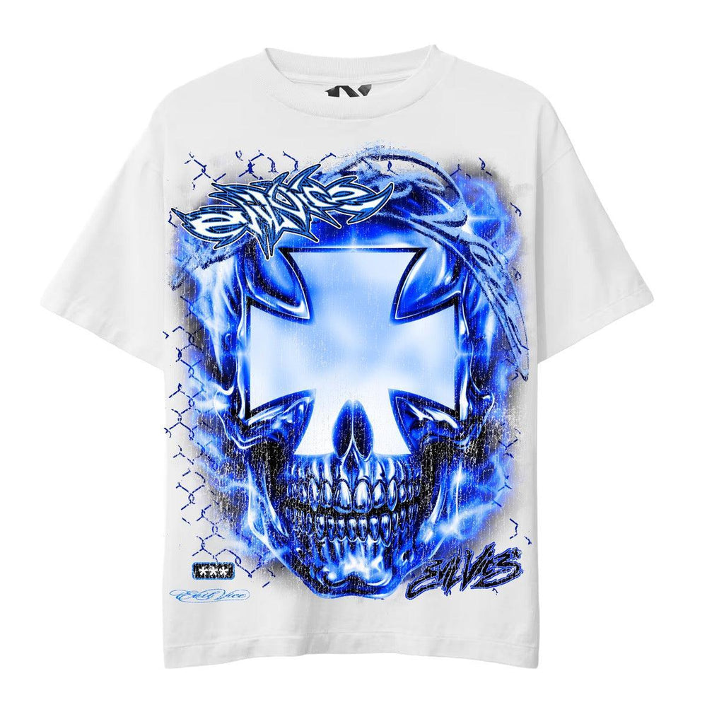 Evil Vice | Chrome Cross Tee - White