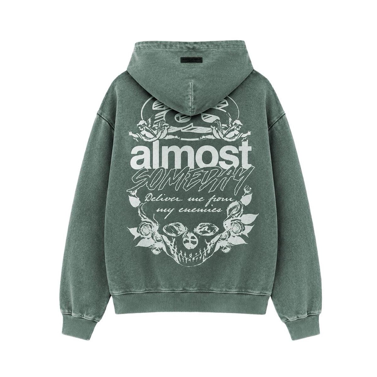 Almost Someday | Enemies Zip Up Hoodie - Green