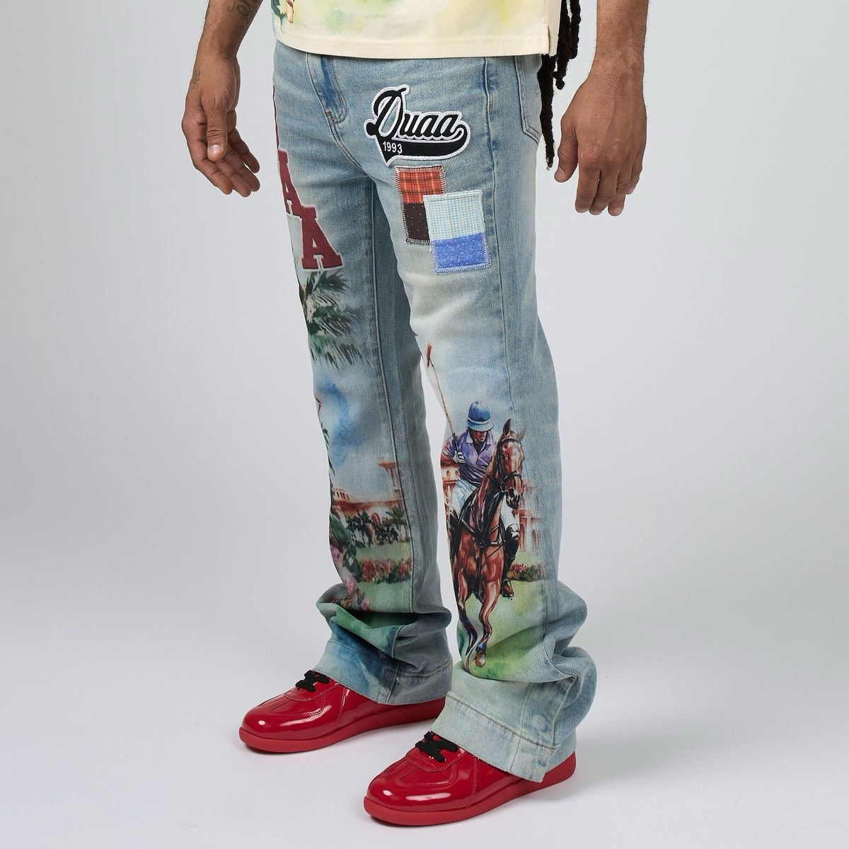 Duaa | Boss Stacked Pants - Blue