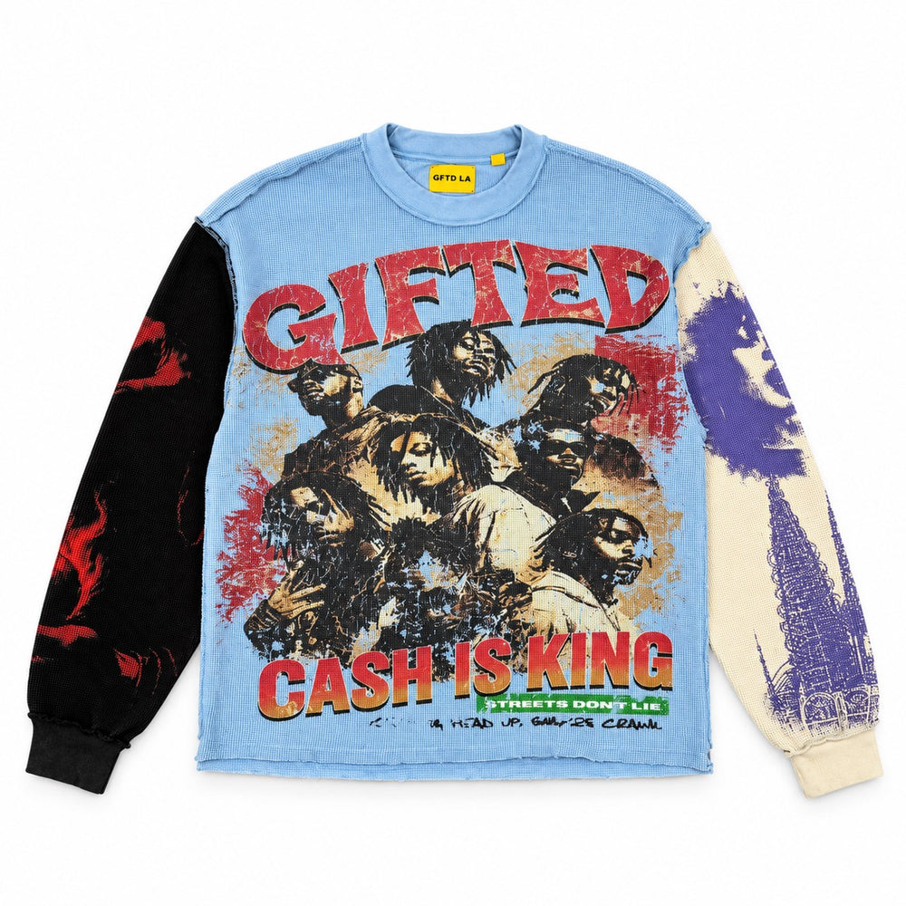GFTD LA | Cash King Long Sleeve Tee - Blue