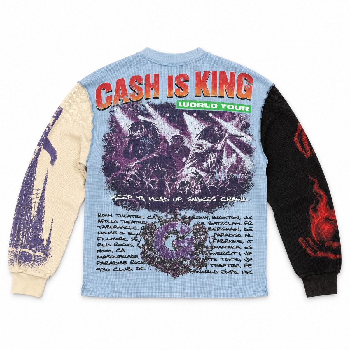 GFTD LA | Cash King Long Sleeve Tee - Blue