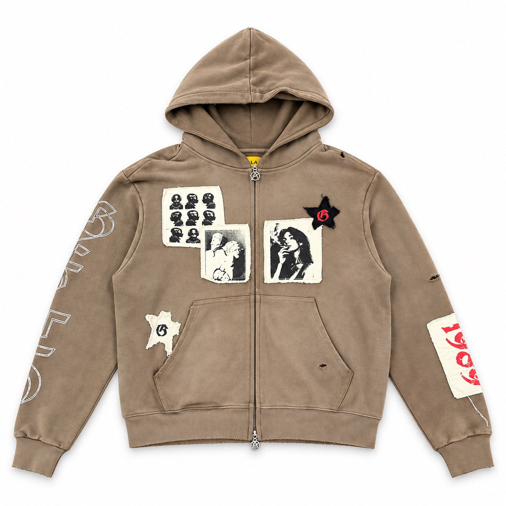 GFTD LA | 1989 Zip Up Hoodie - Khaki
