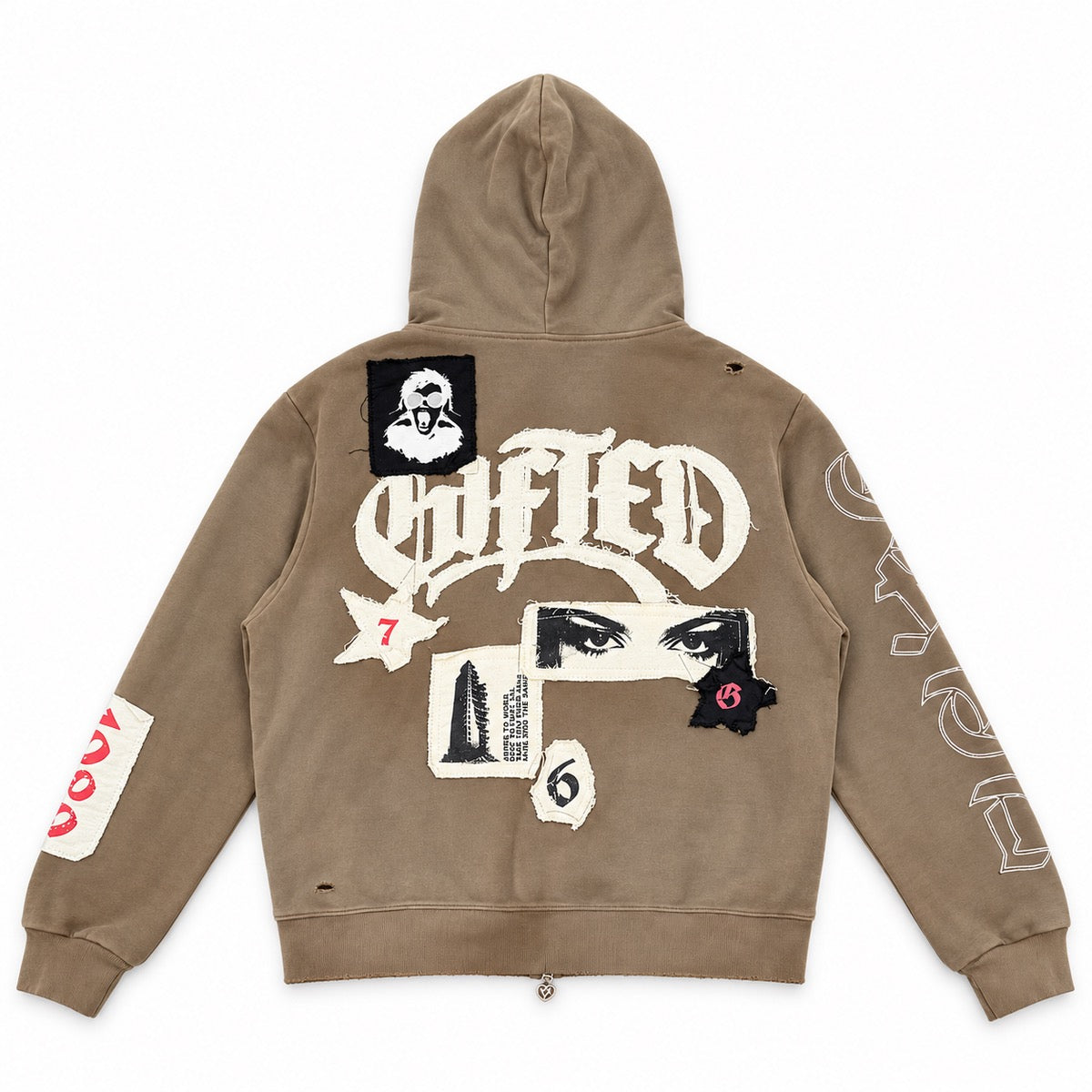 GFTD LA | 1989 Zip Up Hoodie - Khaki