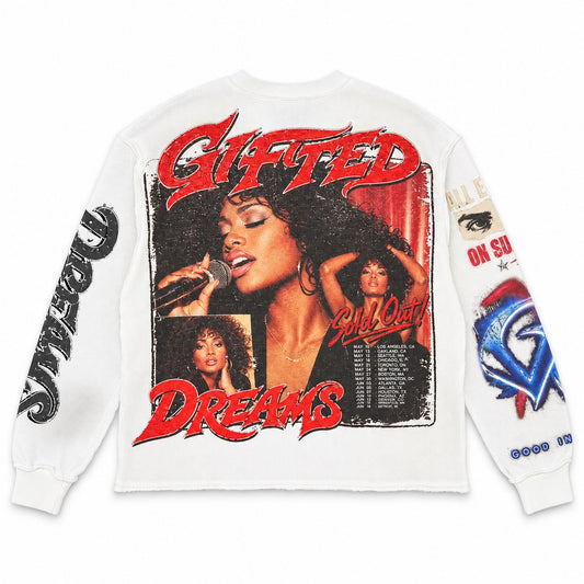 GFTD | All Eyez Long Sleeve Tee - White