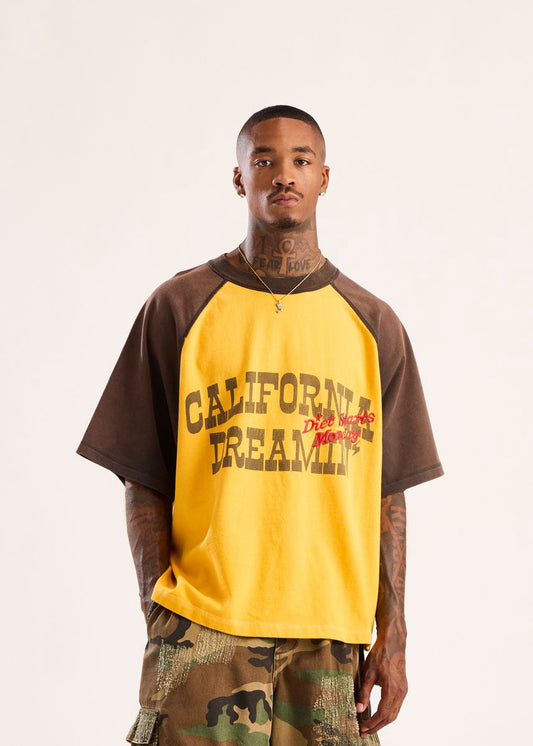 Diet Starts Monday | California Dreamin Tee - Vintage Black/Yellow