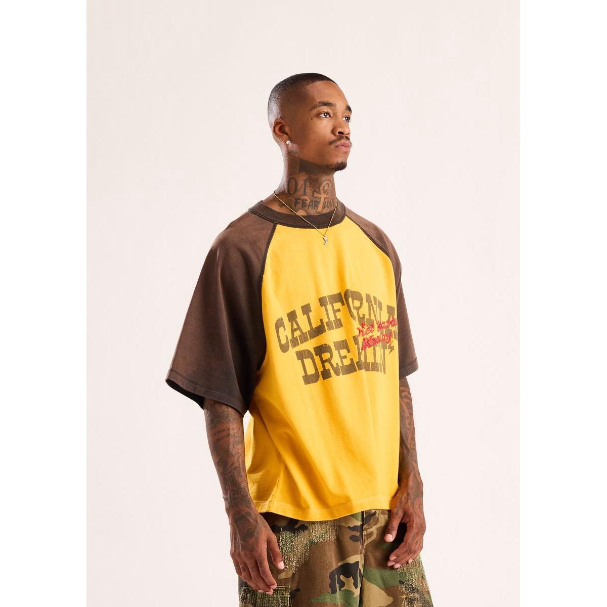 Diet Starts Monday | California Dreamin Tee - Vintage Black/Yellow