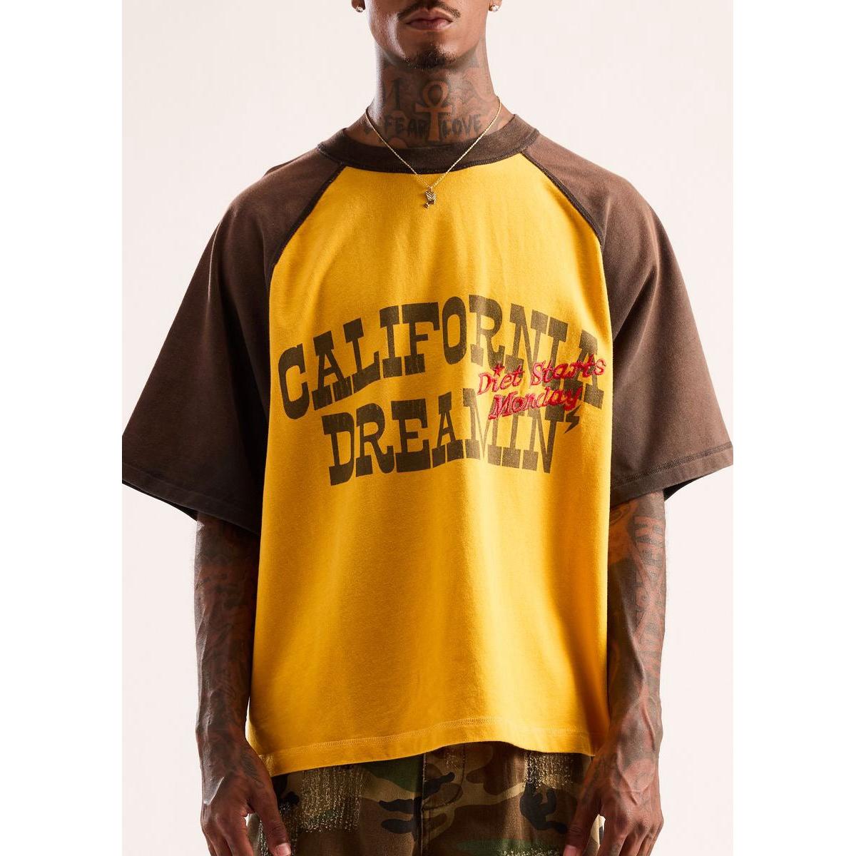 Diet Starts Monday | California Dreamin Tee - Vintage Black/Yellow