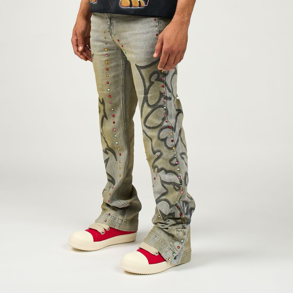 Duaa | Stone Stacked Denim