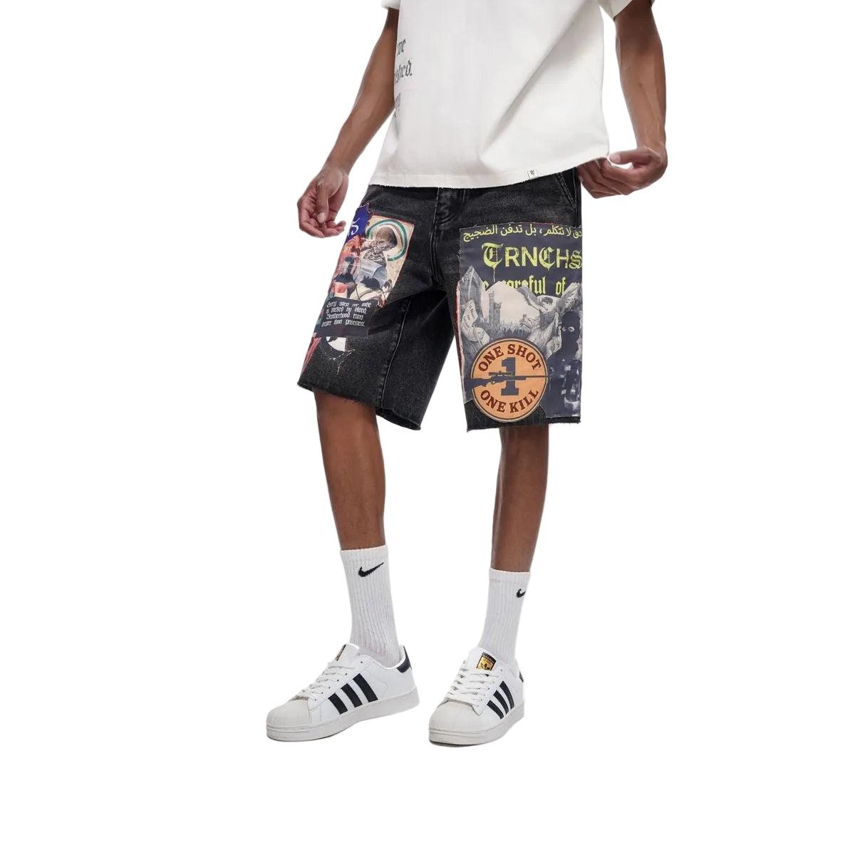 Trnchs | Collage Denim Jorts - Black Wash