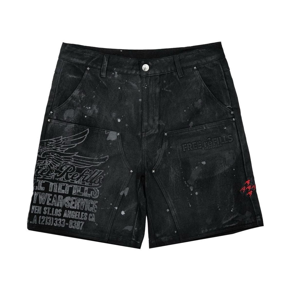 Free Refills | Service Grunge Carpenter Shorts - Black
