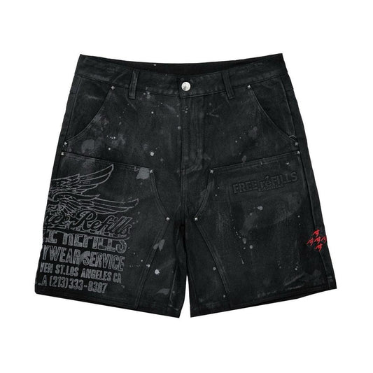Free Refills | Service Grunge Carpenter Shorts - Black