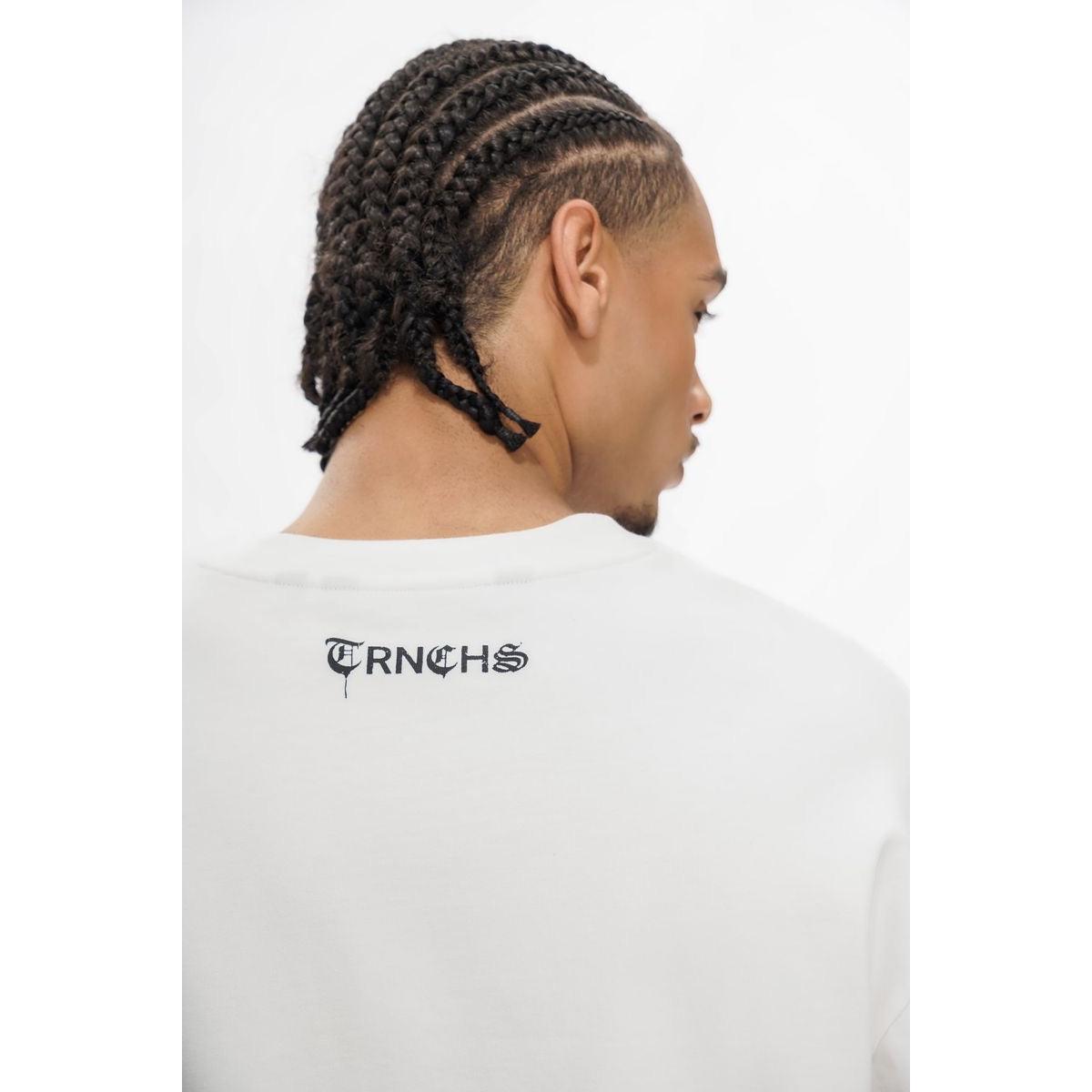 Trnchs | Burning Heart Long Sleeve Tee - White