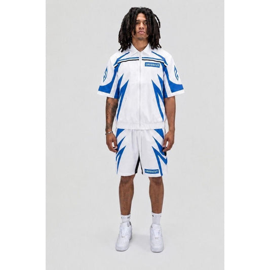CrxssCut | Velocity Nylon Short Set - White/Blue
