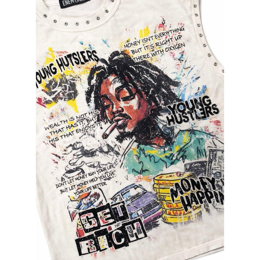 NME NYC | Young Hustlers Sleeveless Tee - Ivory