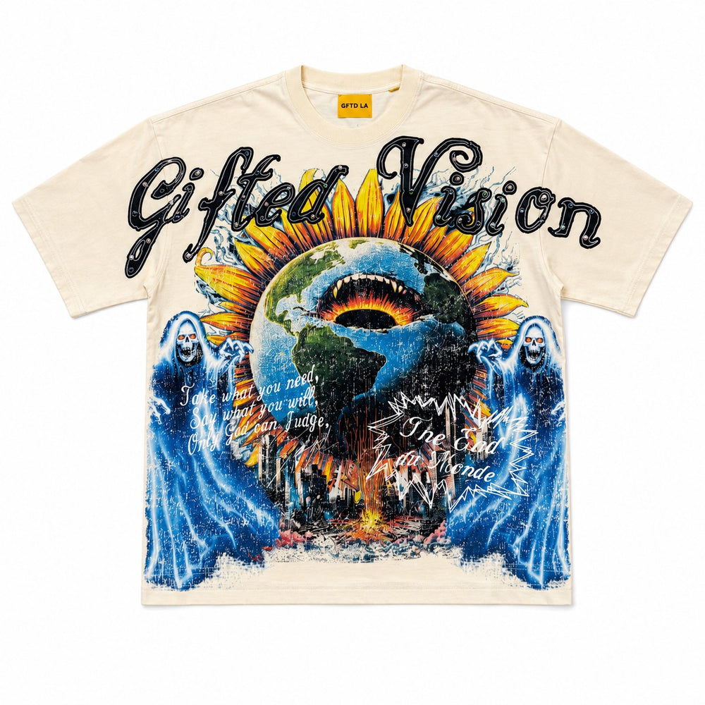 GFTD LA | Vision Rhinestones Tee - Cream