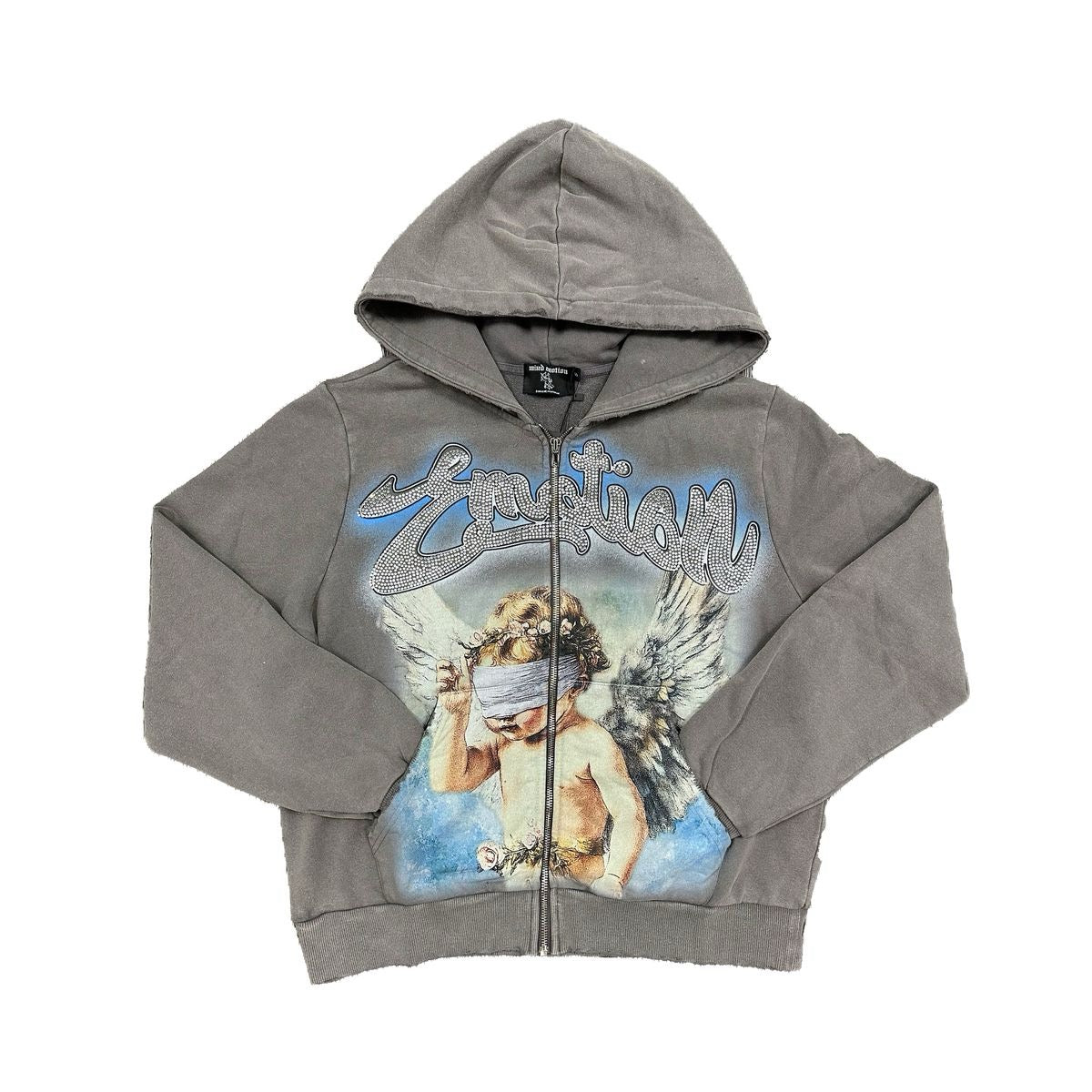 Mixed Emotions | Rhinestone Hoodie - Gray