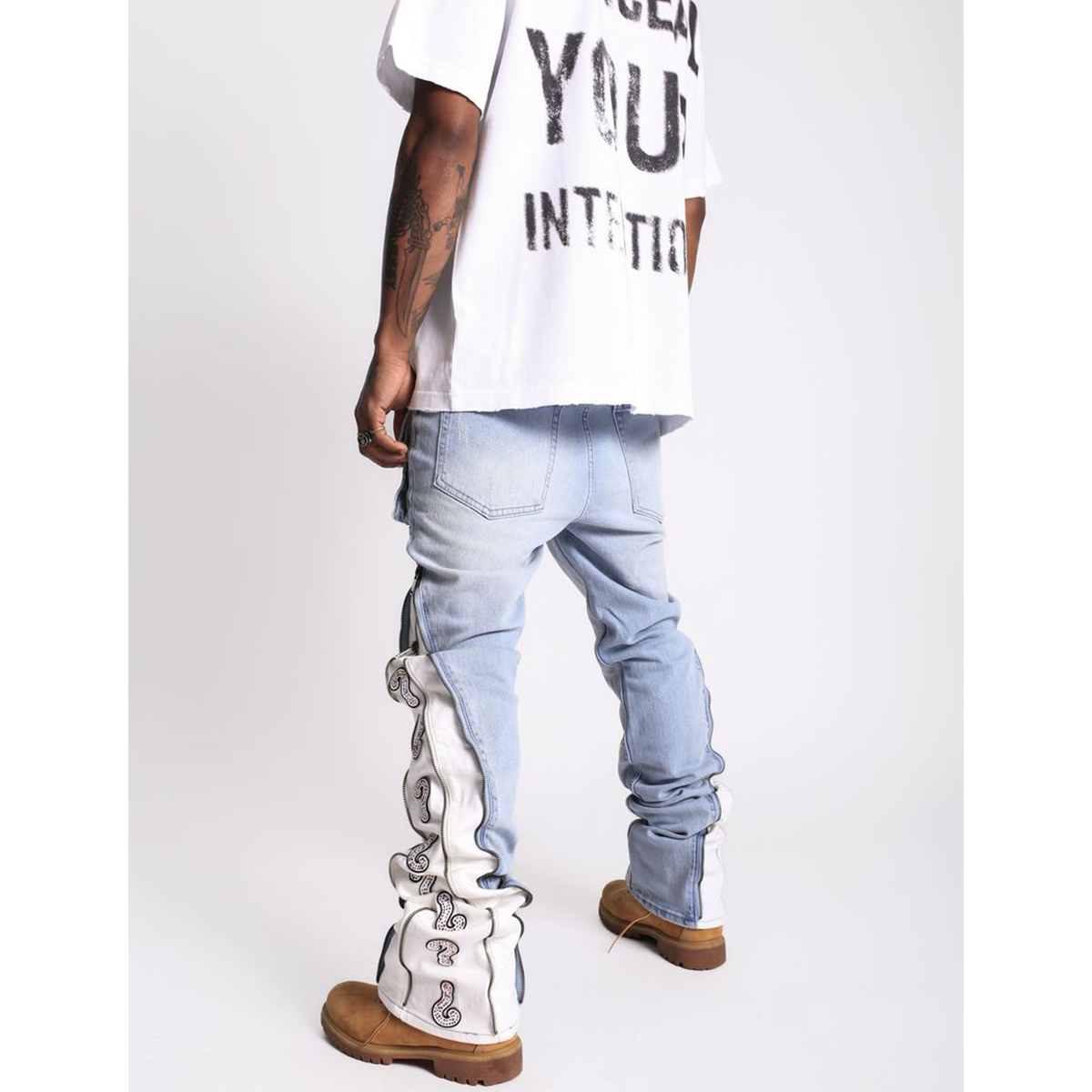 elements-of-art-question-mark-flare-denim-light-indigo-men-stack-flare-jeans-6-rings-clothing