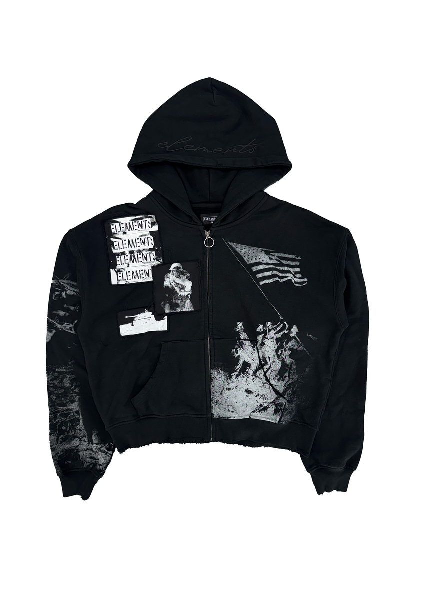 Elements of Art | Trenches Zip Hoodie-Black
