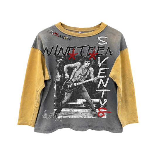 Sumé | 1987 Long Sleeve Tee - Grey/Yellow