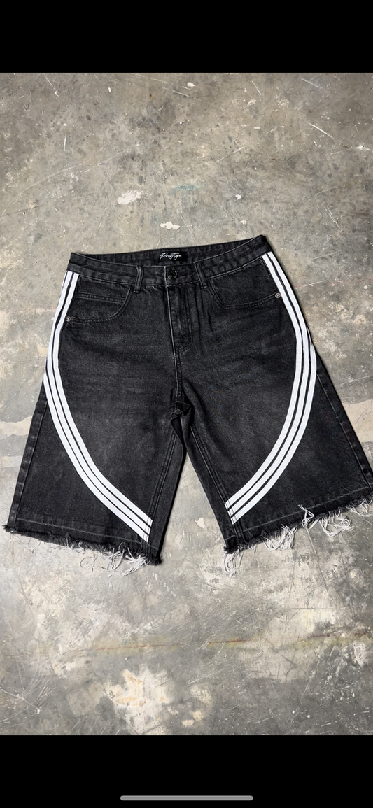 Prestige Collection | Striped Jorts - Black