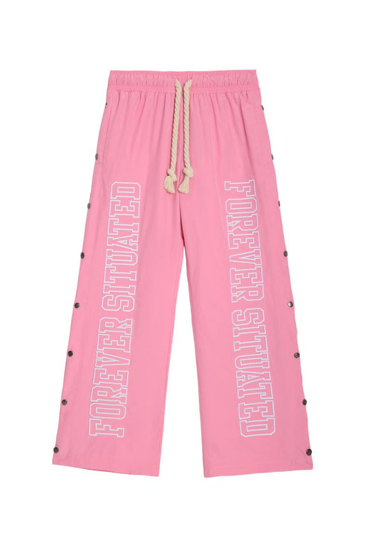 Forever Situated | Nylon Track Pants Pink