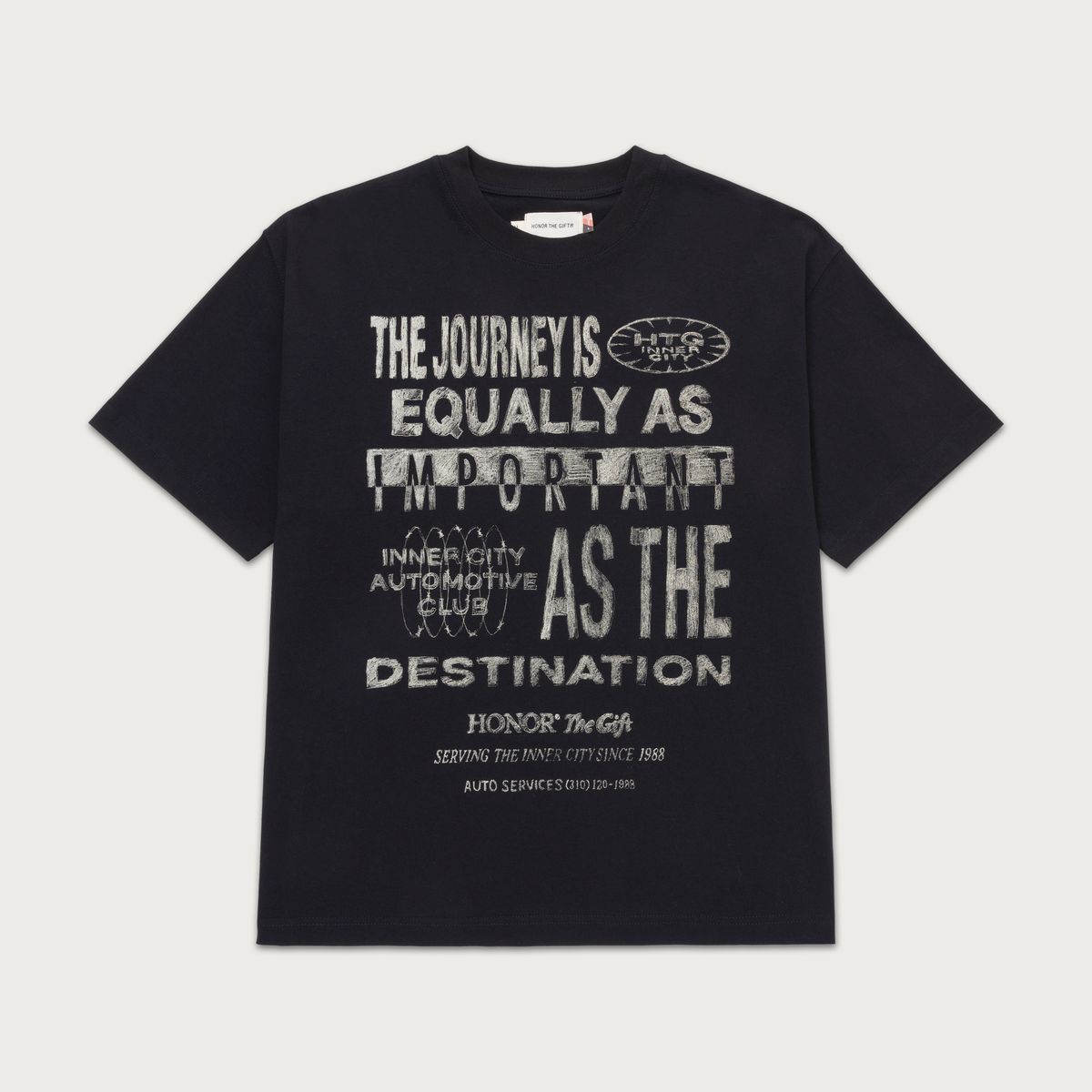 Honor The Gift Travelled Journey Tee in Black — 6 Rings Boutique
