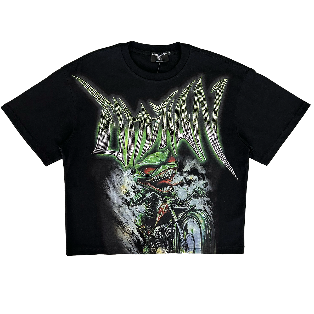 mixed-emotion-goblin-rider-rhinestone-tee-black-6-rings-clothing