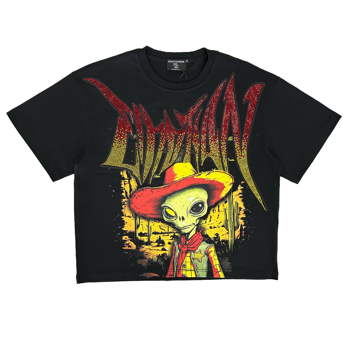 mixed-emotion-ranger-rhinestone-alien-cowboy-tee-black-6-rings-clothing