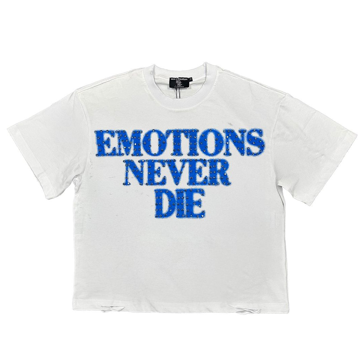mixed-emotion-emotions-never-die-rhinestone-tee-white-blue-6-rings-clothing