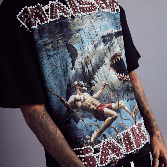 maison-saiko-comic-book-four-shark-graphic-tee-black-6-rings-clothing