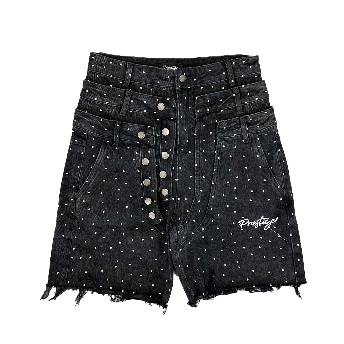 prestige-collection-triple-waisted-jorts-black-6-rings-clothing
