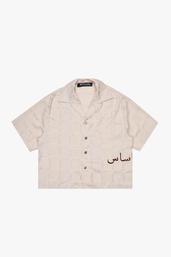 Valabasas | "CHECKMATE" APRICOT CROPPED BUTTON DOWN