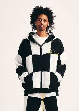 Diet Starts Monday | Checkered Jacquard Full Zip