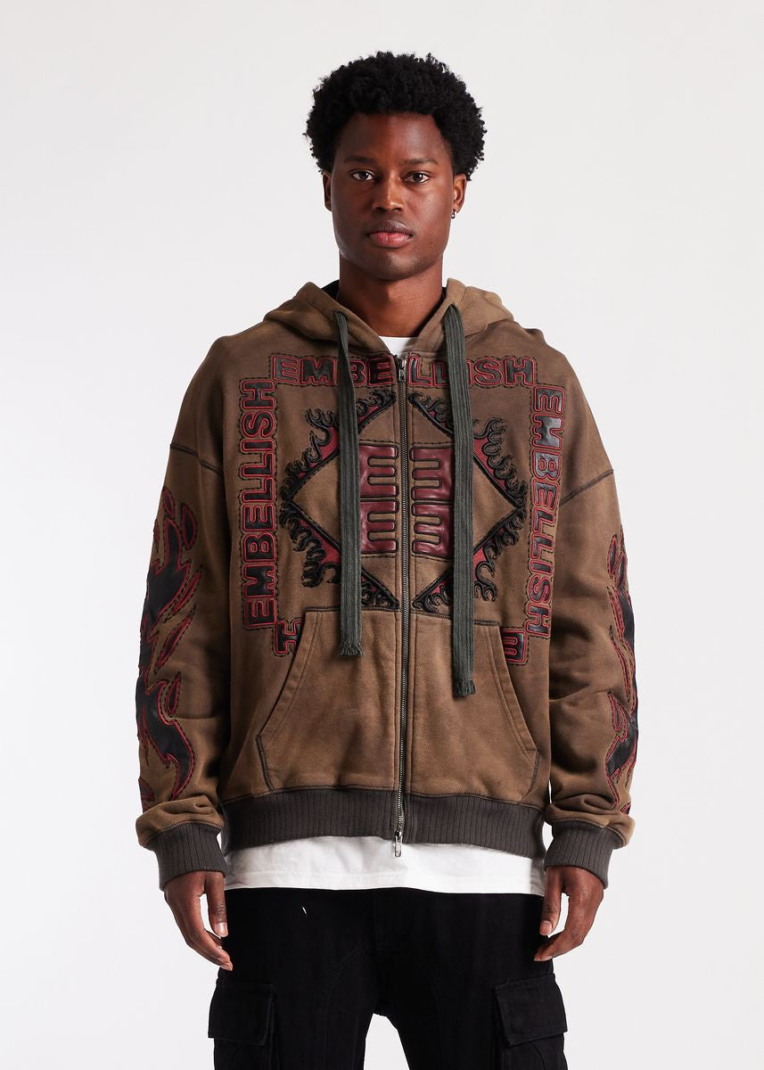 Embellish | Inferno Zip Jacket - Brown