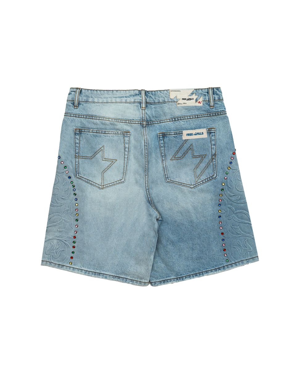 Free Refills | Cathedral Jorts - Blue