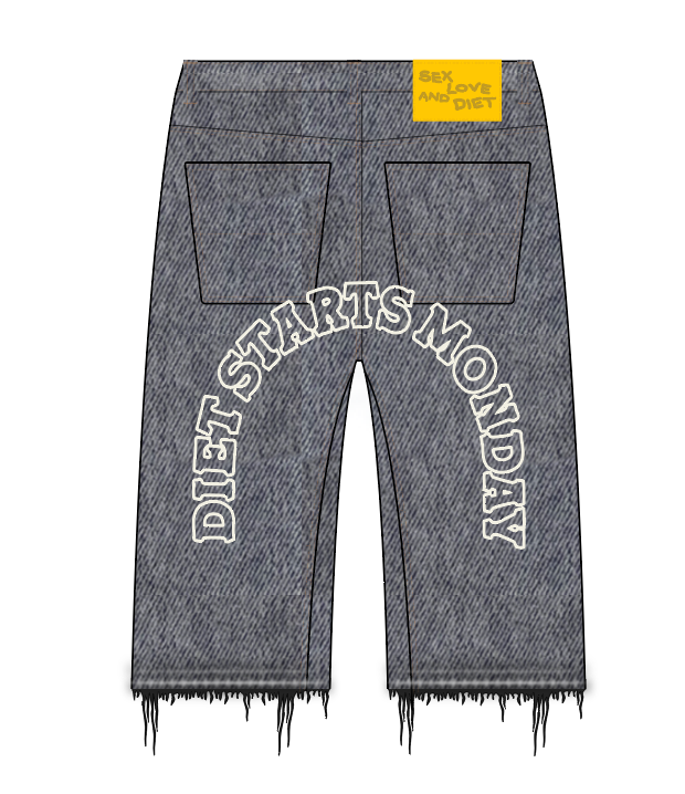 Diet Starts Monday | Arch Denim Jorts - Grey