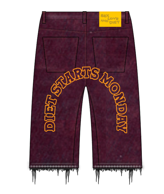 Diet Starts Monday | Arch Denim Shorts - Red