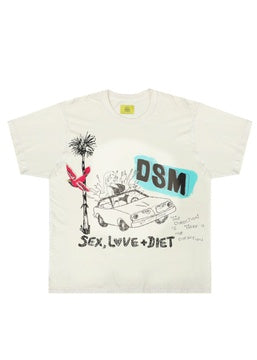 Diet Starts Monday | SL&D Doodle Tee-Antique White
