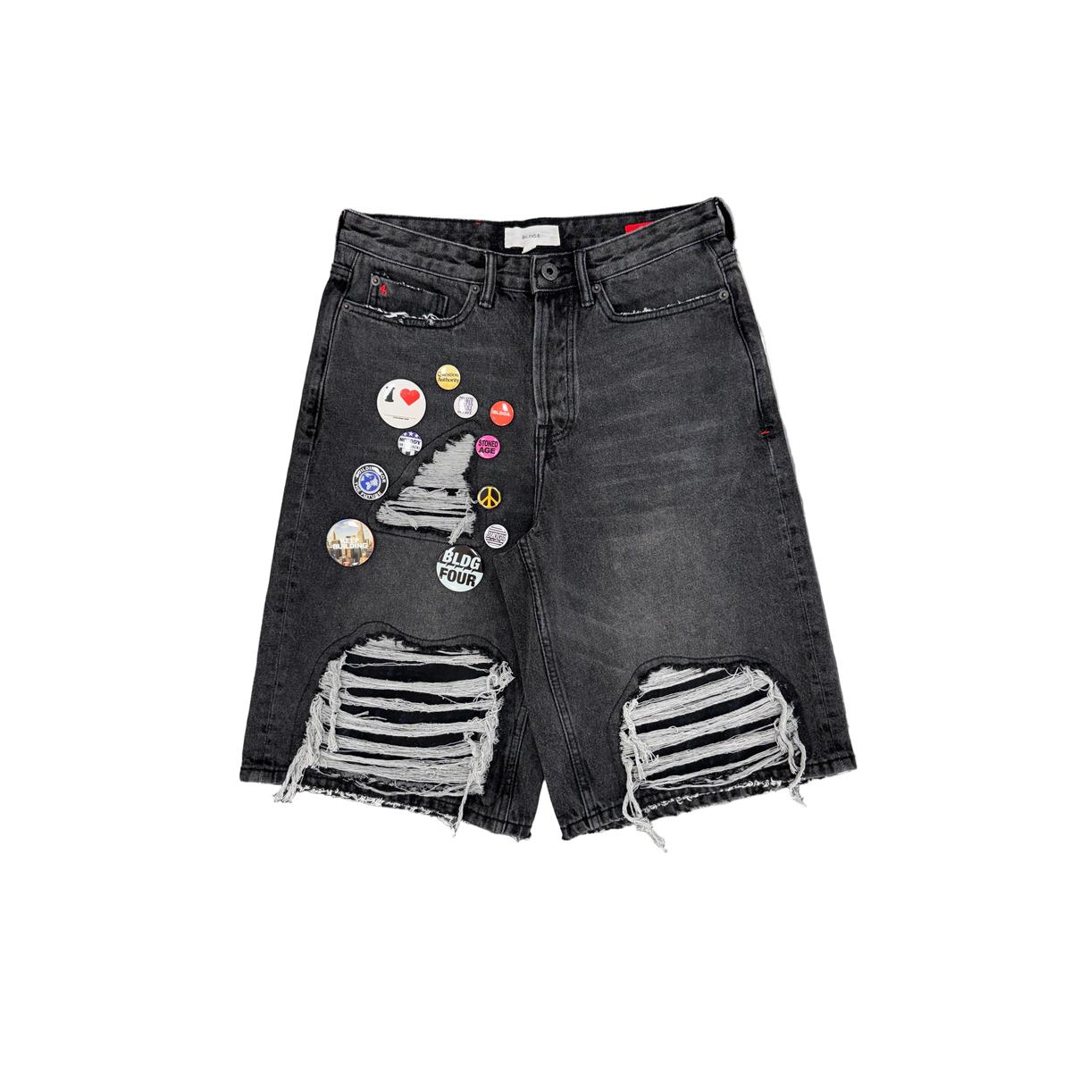 BLDG4 | Pin Boy Jorts - Black Wash