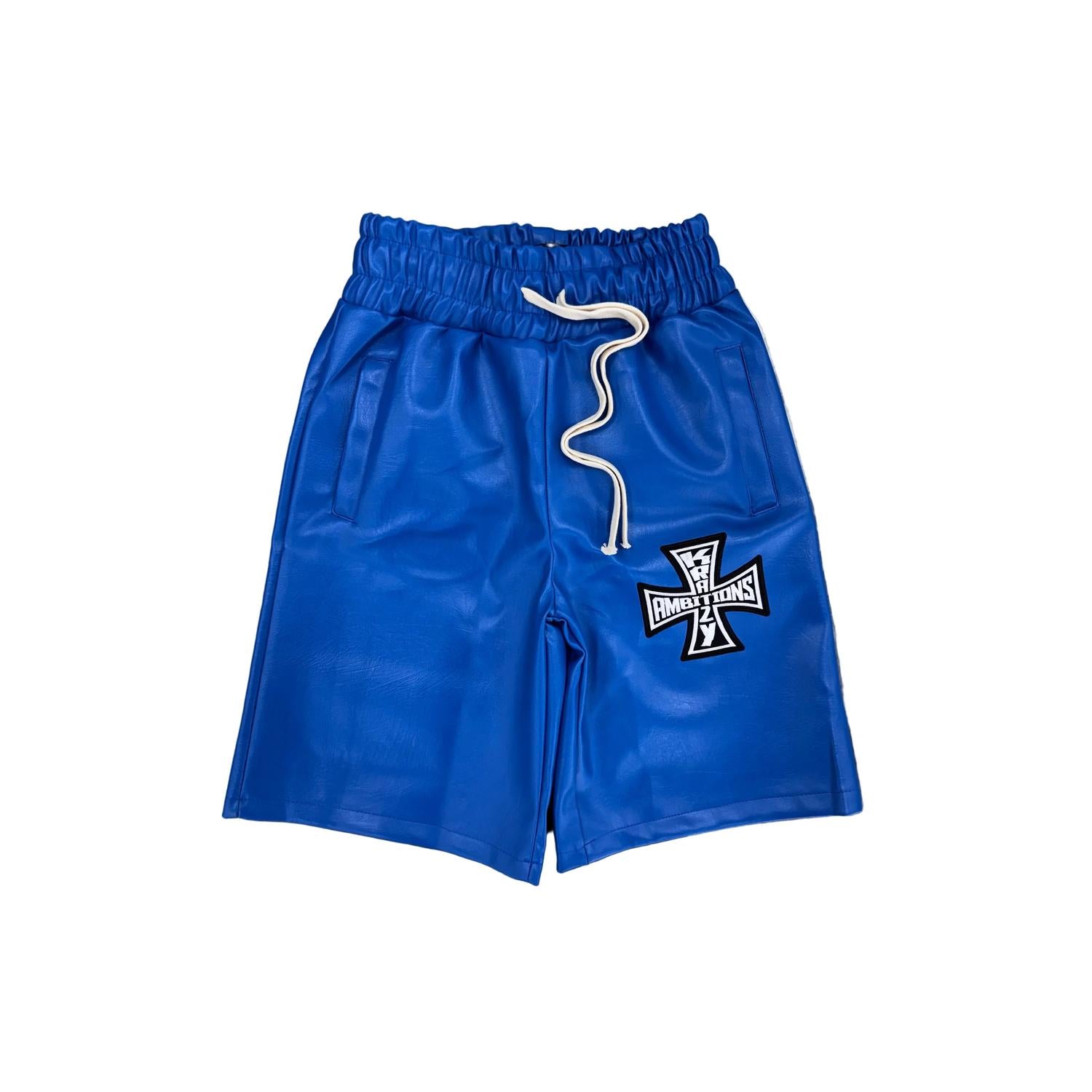 Krazy Ambitions | Leather Jorts - Blue